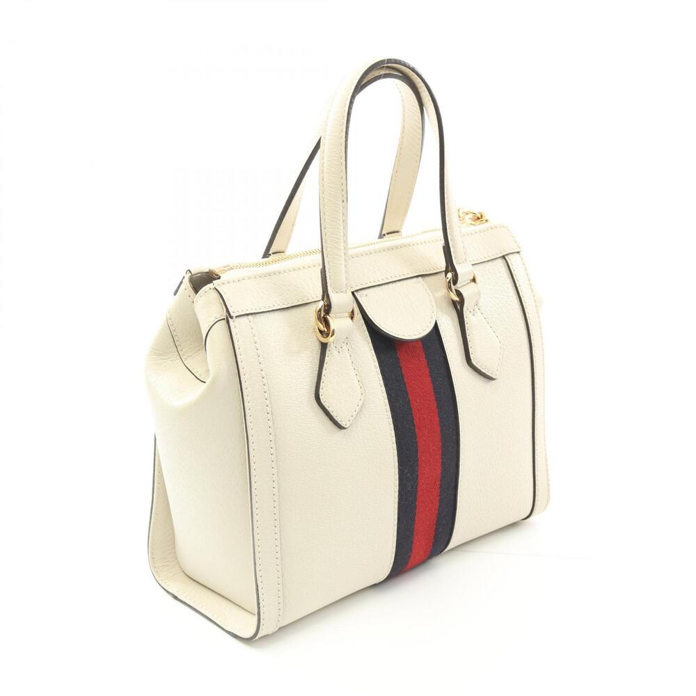 Gucci Ophidia Blue Bag GG Tote White Red Leather Navy